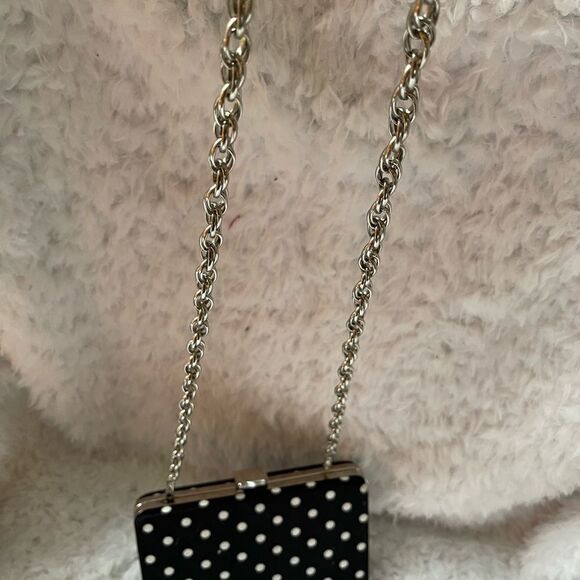 White House black market black and white polka crossbody/ Clutch - Picture 7 of 9